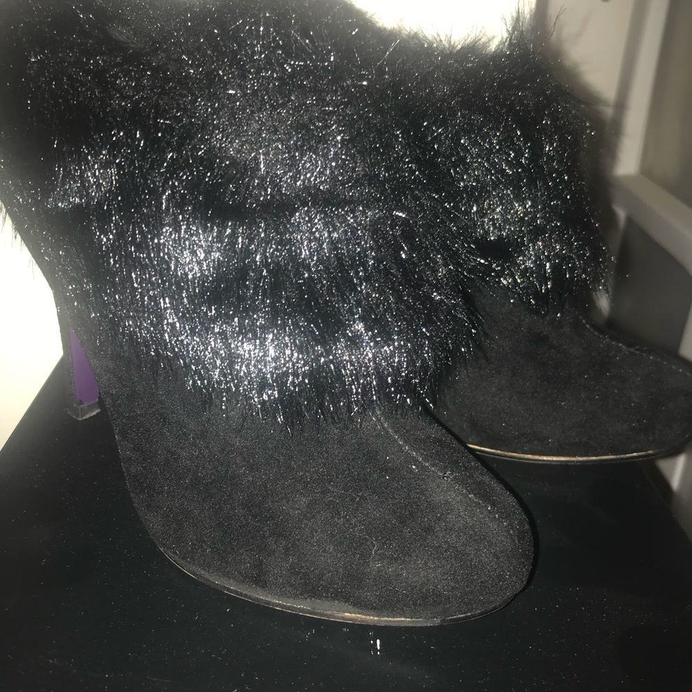 JUST FAB Faux Fur Ankle Boot